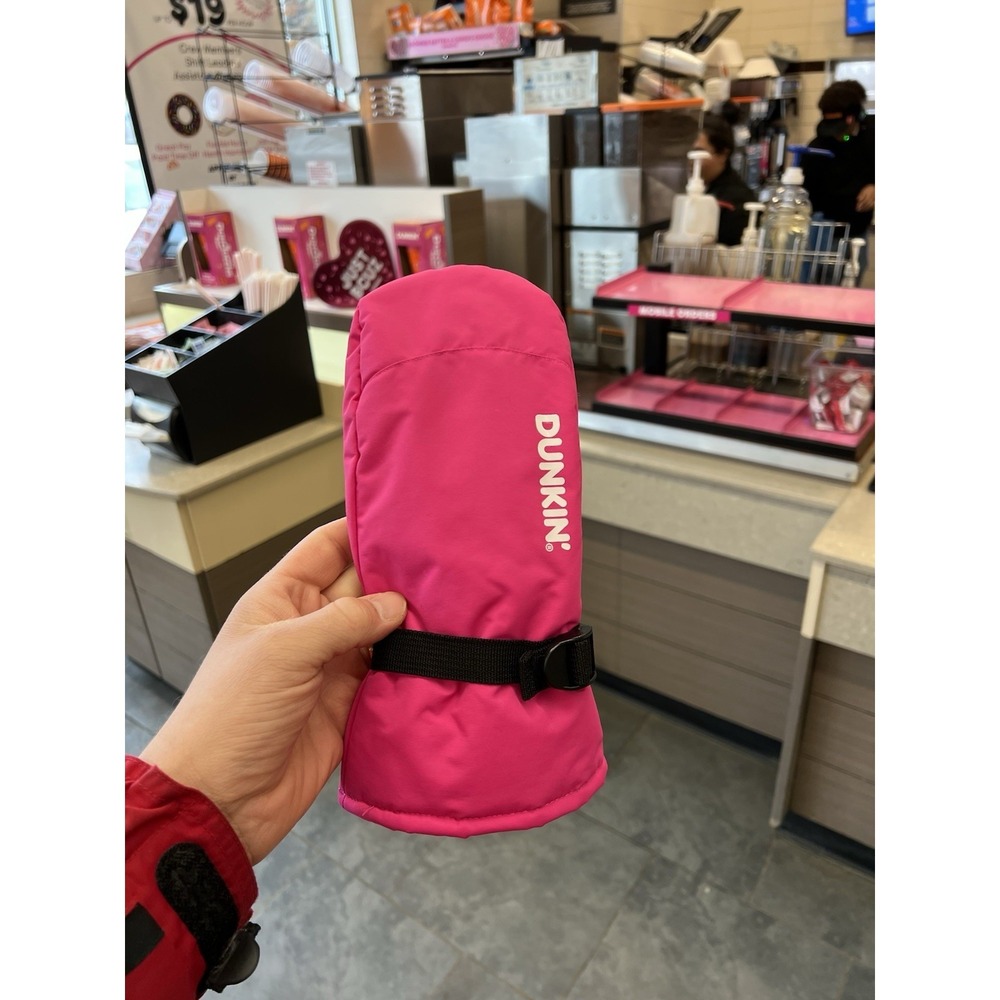 Official Dunkin' Donuts 2026 Pink Iced Coffee Mitten Glove Merchandise